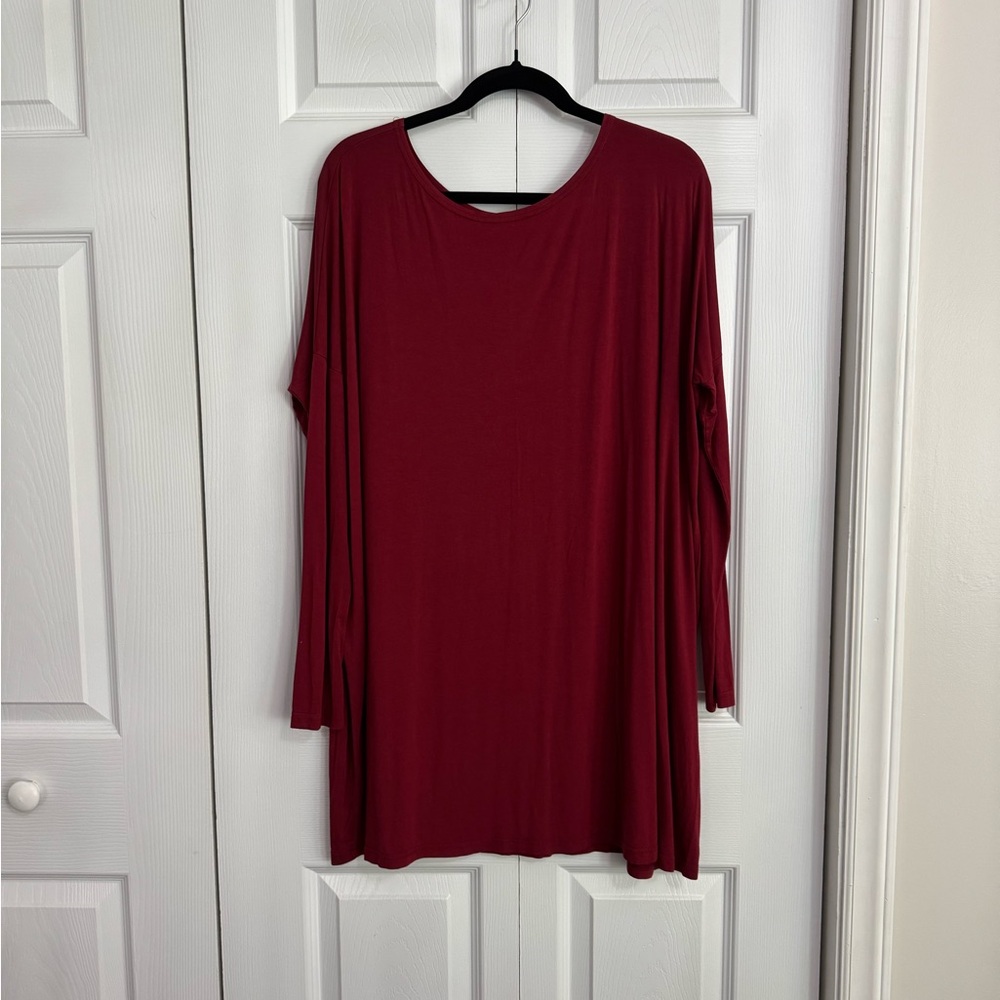 Elegant Burgundy Women’s Long Sleeve Dress
